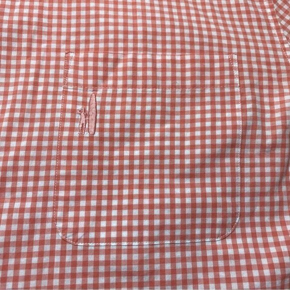 Johnnie O Coral And White Checkered Long Sleeve Button Down Shirt Size XL - Picture 7 of 12